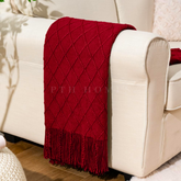 Scarlet - Knitted Throw Blanket
